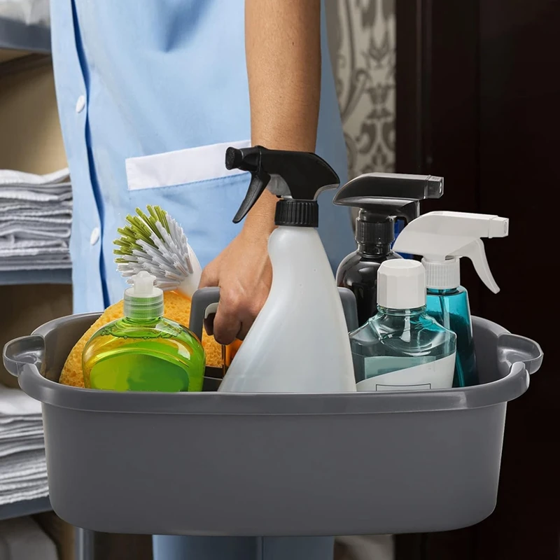Cleaning Supplies Box,Large Plastic Cleaning Supplies Storage Box with Handle,Cleaning Bucket,Household Shower Handbag