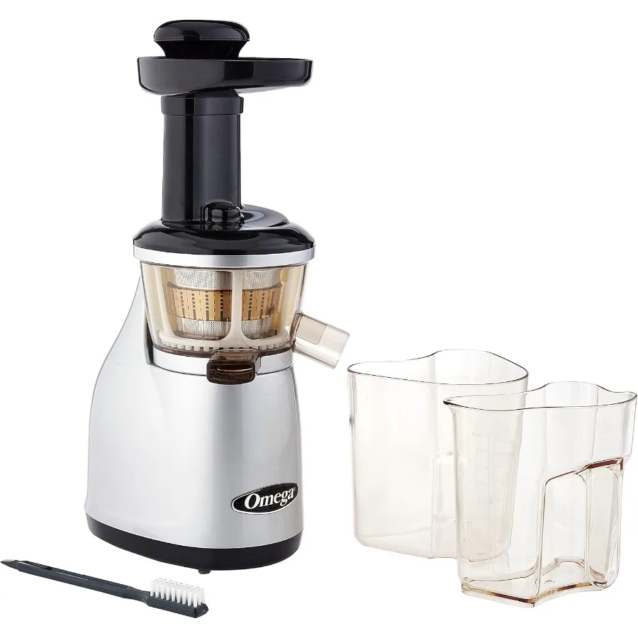 

VRT350 Vertical Low Speed Juicer in Silver with High Efficiency and Quiet Operation for Fresh Juice at Home