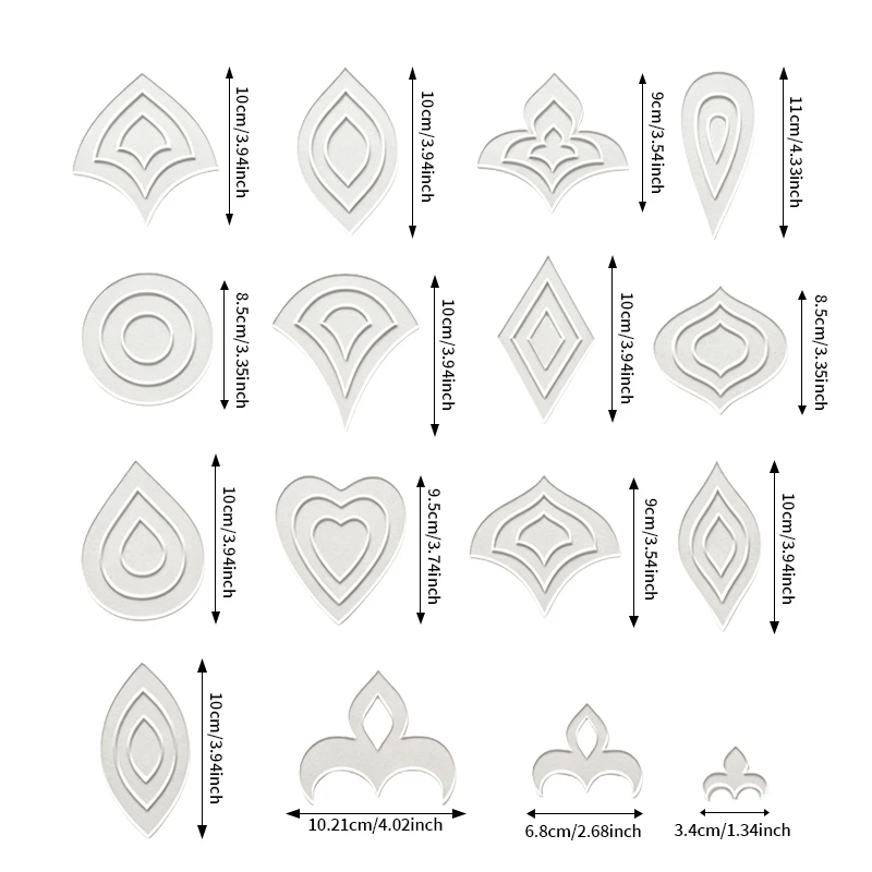 YOMDID 42-teiliges transparentes PET-Mandala-Schablonen-Set zum Selbermachen, Kunsthandwerk-Schablone mit 14 Grundmustern in 3 Größen, perfekt für Punktmalerei – Detail 3