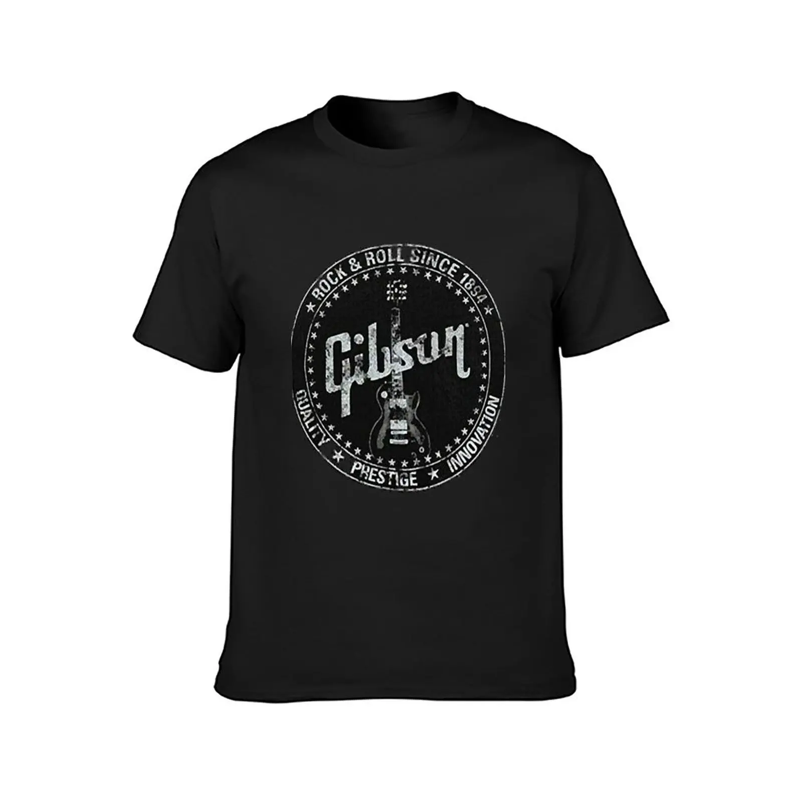 Gibson Distressed Logo T-Shirt summer tops plus sizes mens cotton t shirts