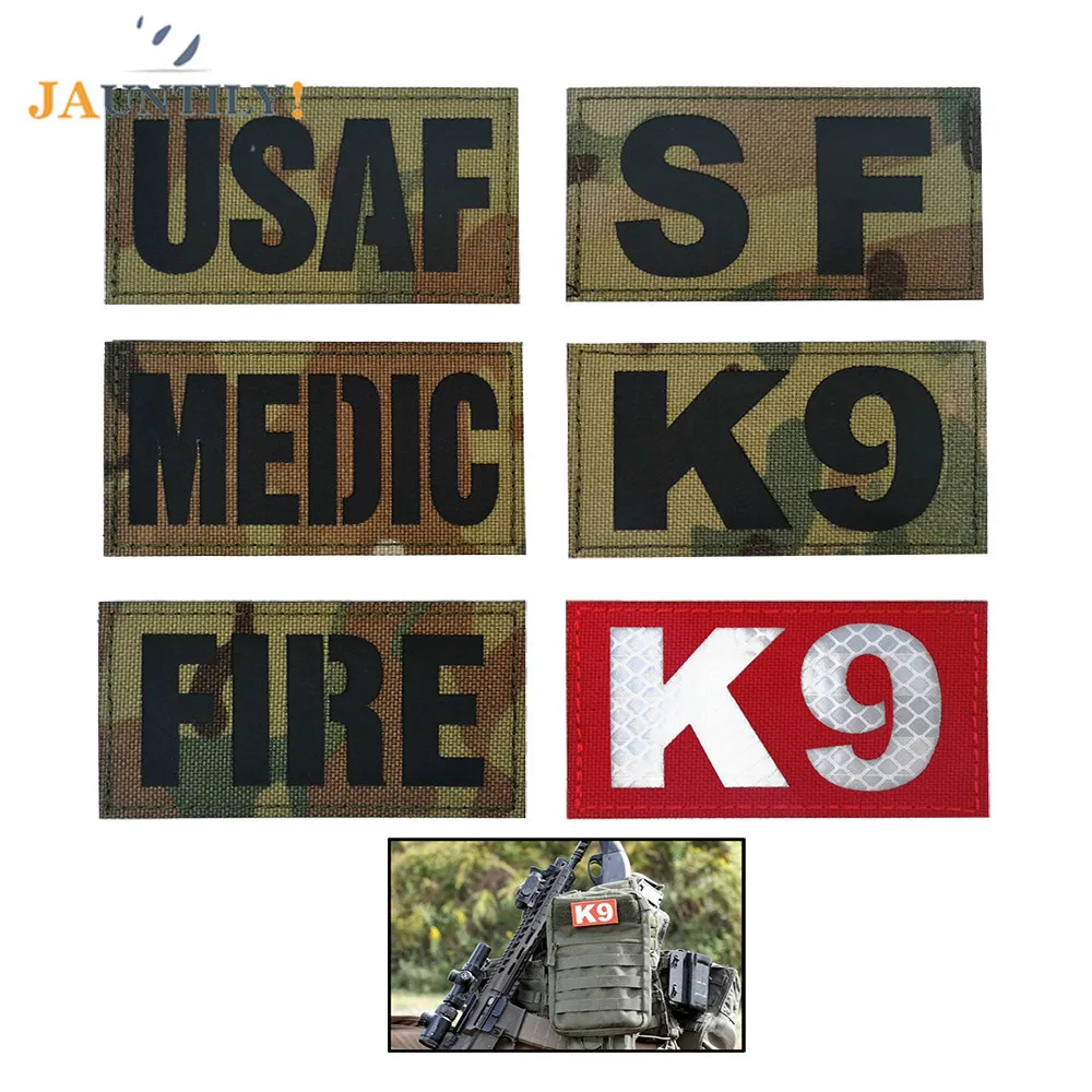 NEW IR MEDIC SF USAF K9 FIRE IR Patches for Clothing Backbag Diy Patch Hook & Loop Armband