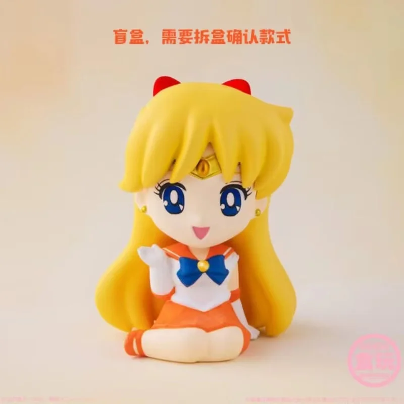 Echte Bandai 8,5 cm Sailor Moon Blind Box Pvc-model Handgemaakte Boxed Egg Desktop Ornament Collectie Versie Verjaardag Speelgoed Cadeau