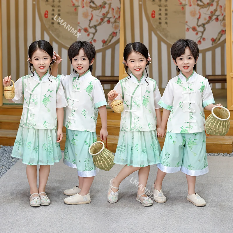 Hanfu women, Chinese style, Tang style, traditional Chinese school uniform, kindergarten graduation photo class uniform