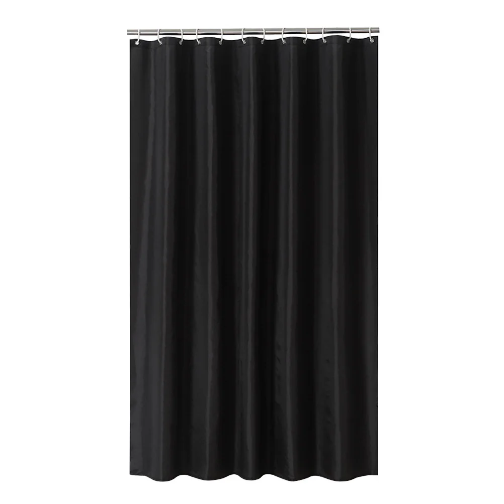 

1Pcs Black Shower Curtain Premium Polyester Waterproof Bathroom Moisture-Proof Bathing Curtain Rustproof Grommets Machine Wash