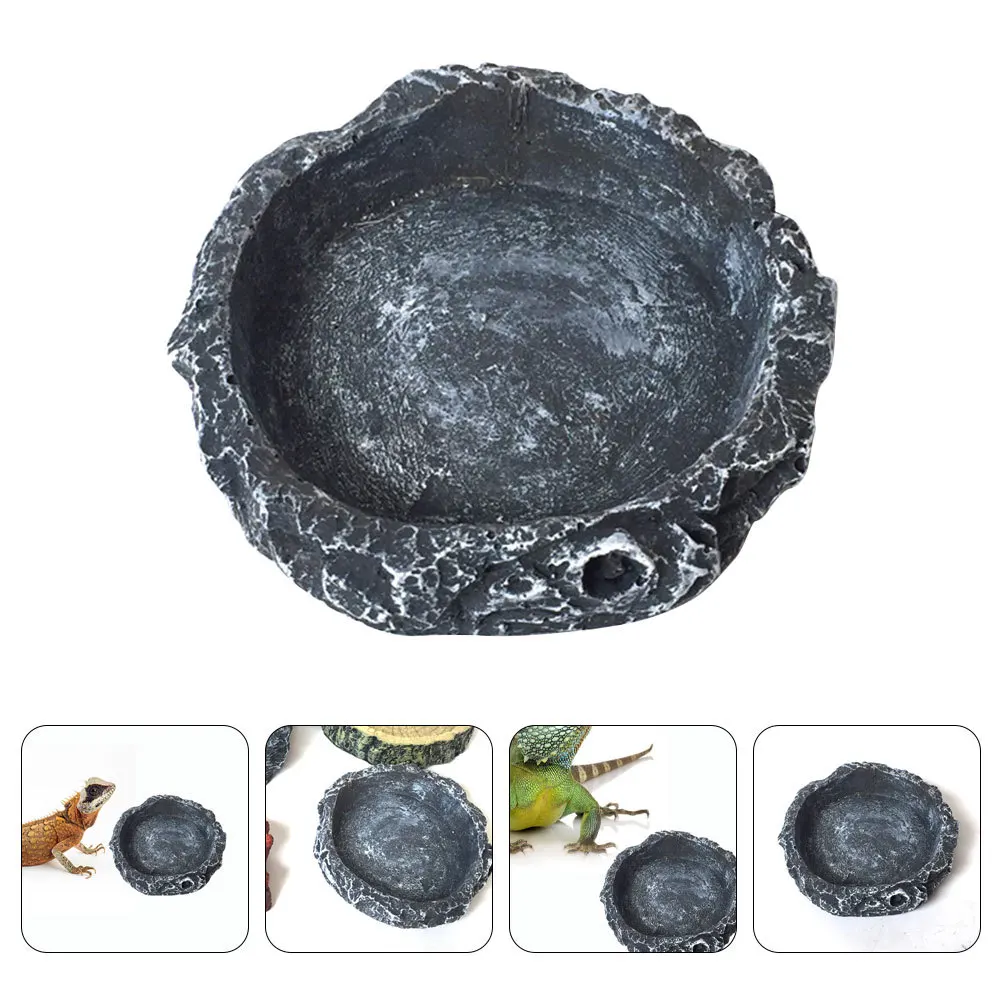

2Pcs Reptile Food and Water Bowls Compact Rounded Design Stable Base Safe Small Feeding Dishes for Turtle Lizard Snake Terrarium