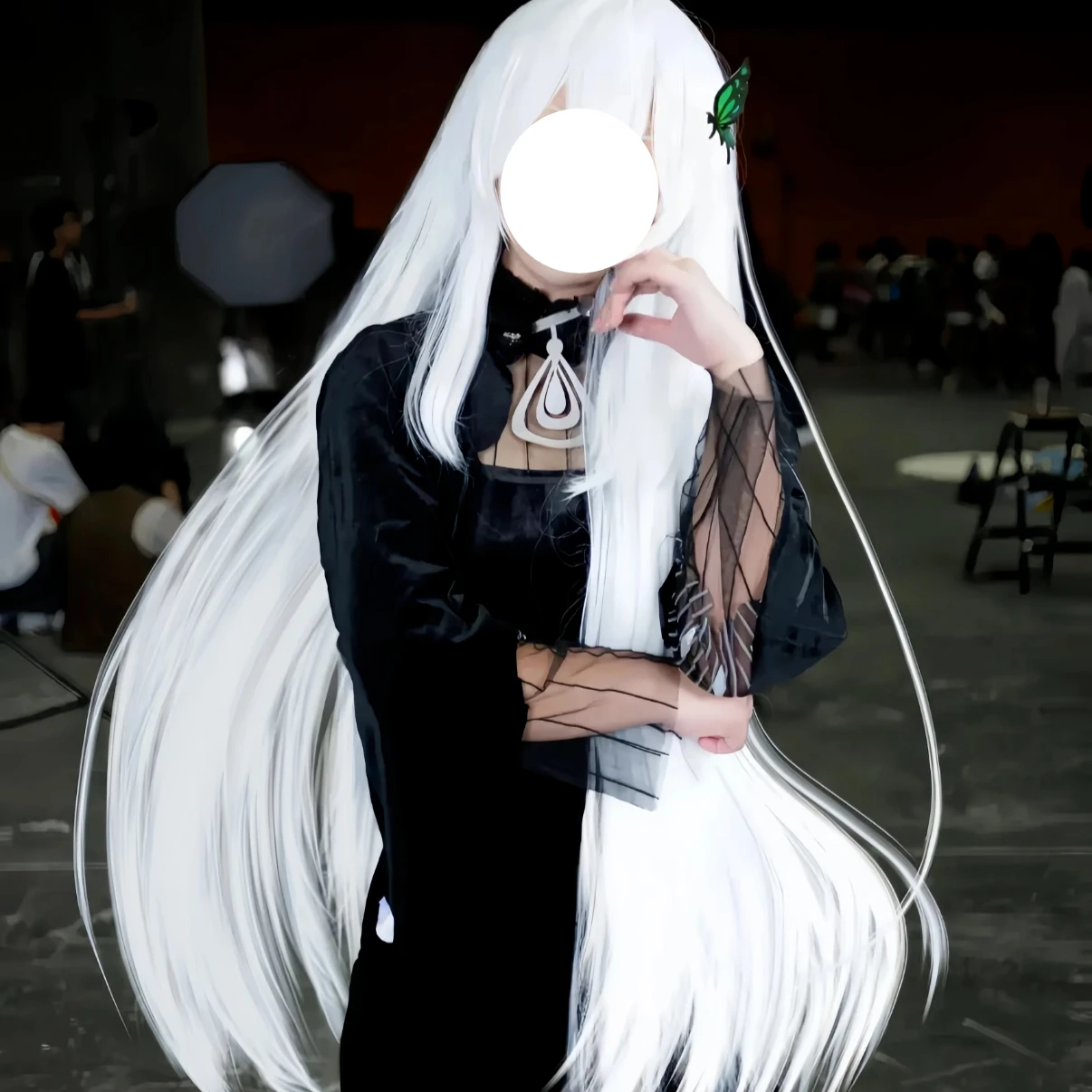 Echidna Cosplay Costume Black Long Sleeve Maxi Gown Cross Neck Re:Life in A Different World From Zero Women Gothic Nun Cos Dress view 5
