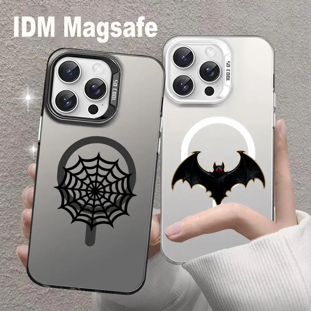 

Bat spider logo Phone Case For iPhone17 16 15 14 13 12 11 Pro Max Mini Plus For IDM Magsafe Wireless Charge Cases Cover