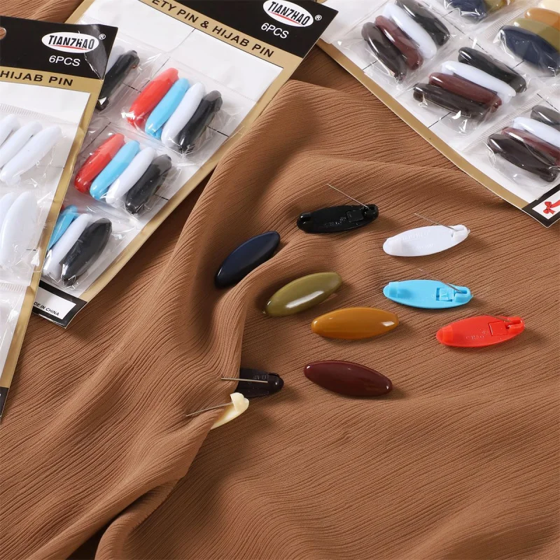 New Plastic Color Safety Pin Veil Pin Neck Clip Silk Scarf Clip Scarf Buckle Wardrobe Malfunction Proof Pin Small Board