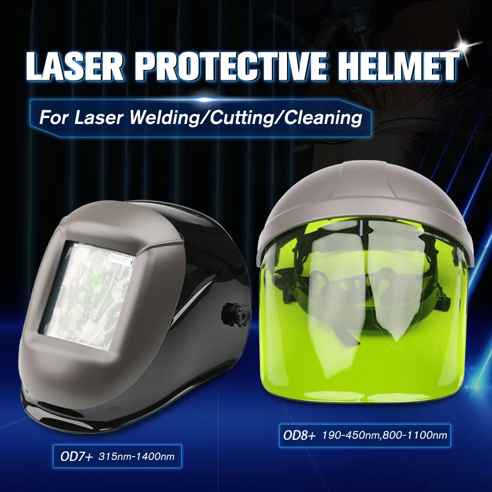 DMK Original Laser Safety Mask Industrial Fiber Laser Radiation Protective Helmet OD8+ 190-1100nm Automatic Dimming Eye Protect