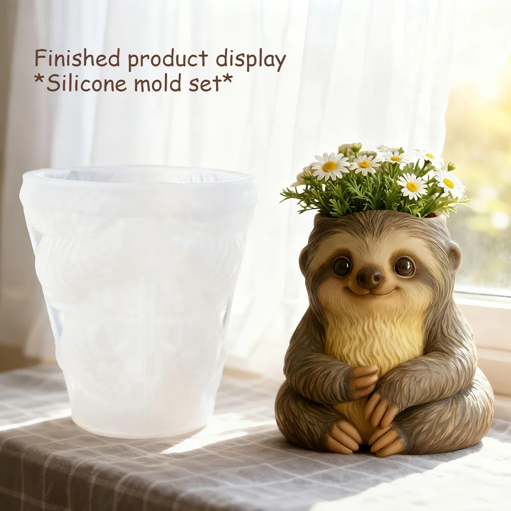 Wald Faultier Silikonformen-Set DIY Aroma Kerze Gips Epoxid Ornament Heim Feiertagsdeko Bastelbedarf für Handarbeitsliebhaber
