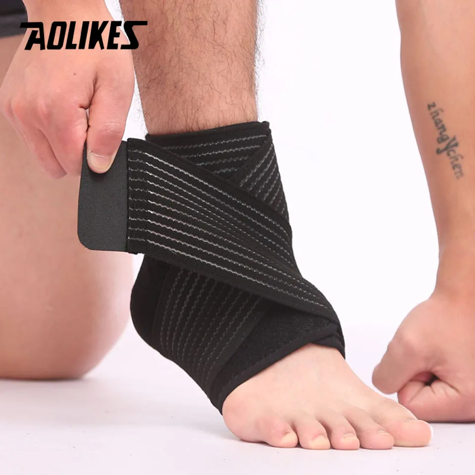 AOLIKES 1 Pcs Professional Ankle Support  Adjustable Elastic Anti Sprain Ankle Protector Sport Fitness Ankle Guard Bandage