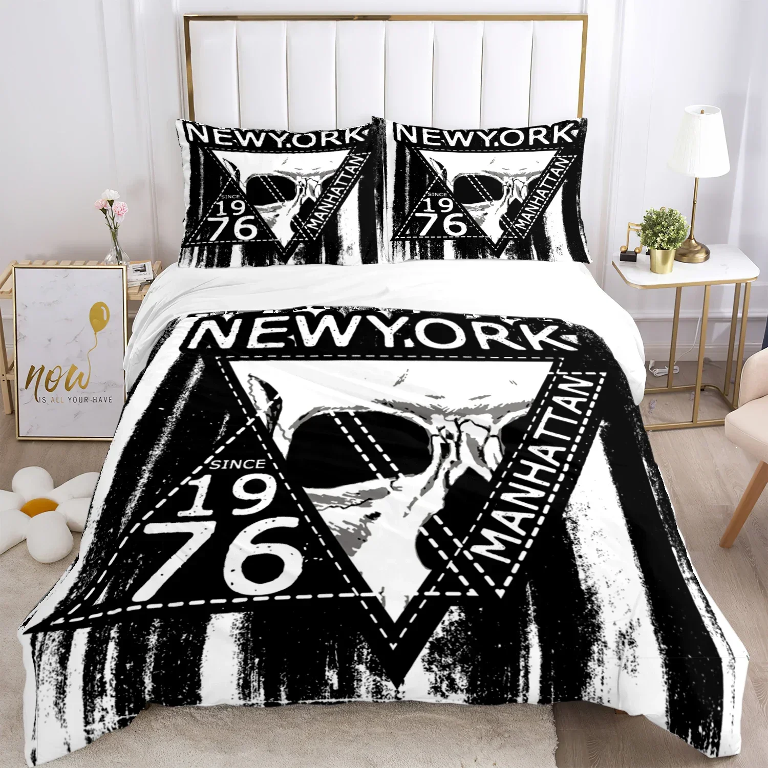 

skull Art HD Print Comfortable Duvet Quilt Cover Pillowcase Bedding Set Children Bedroom Decoration Home Textile