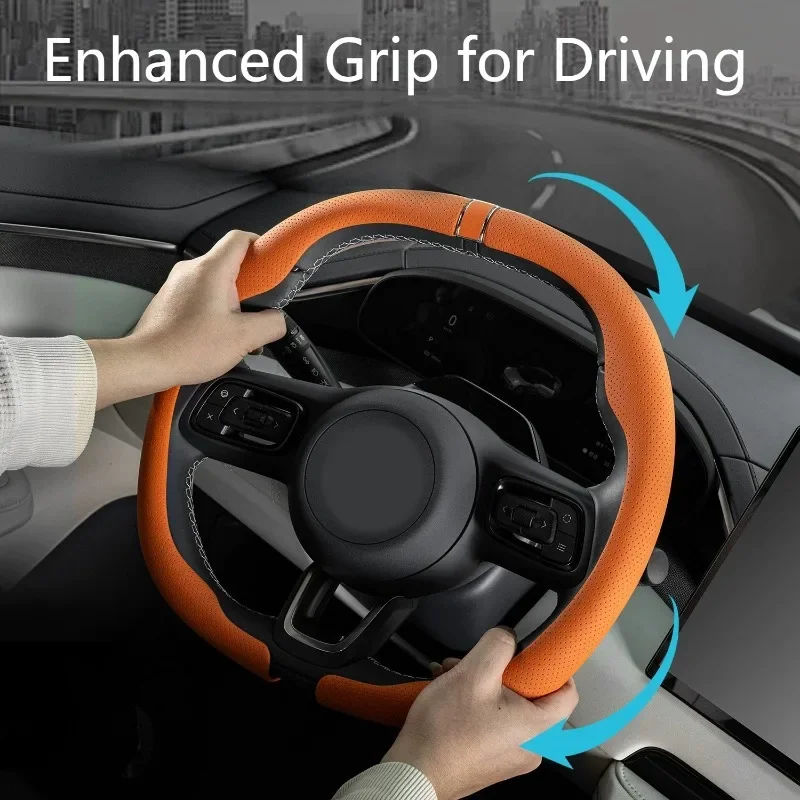 Interior Mod Accessories For MG3/MG4 EV/7/ONE/S5 EV Steering Wheel Cover D-shaped Snap-on Ultra Thin Anti Slip Sweat Resistant