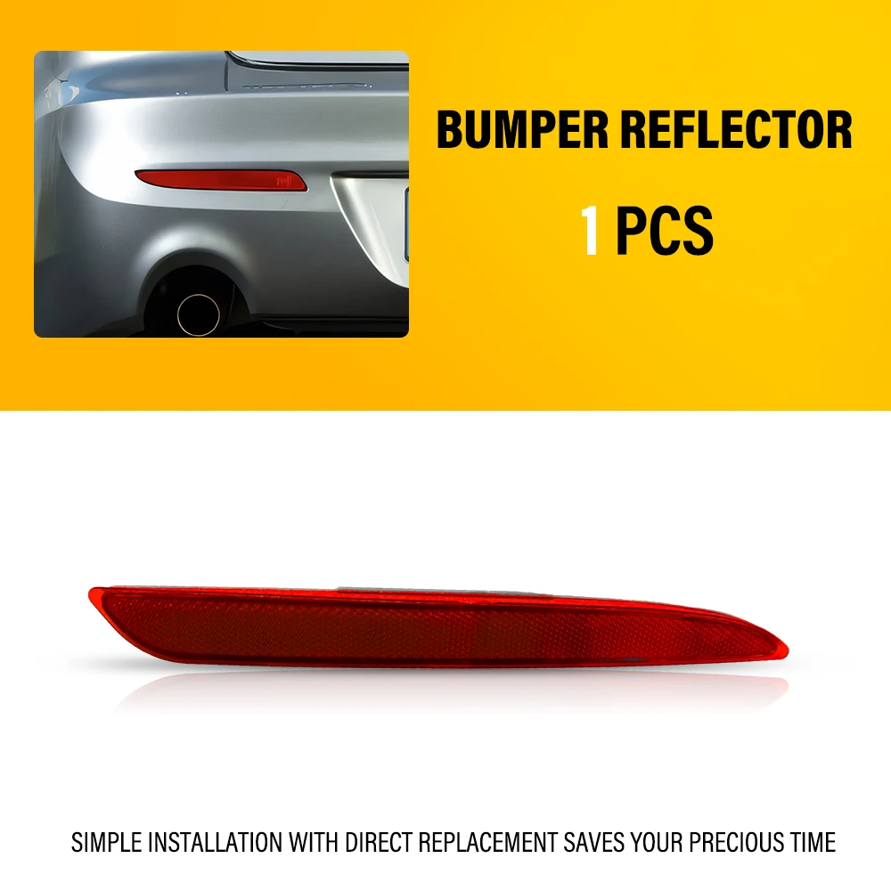 

1Pcs Left Side Rear Bumper Reflector Red Lens For Mazda 3 Axella 2011 2012 2013 Rear Tail Bumper Reflector Car Accessories