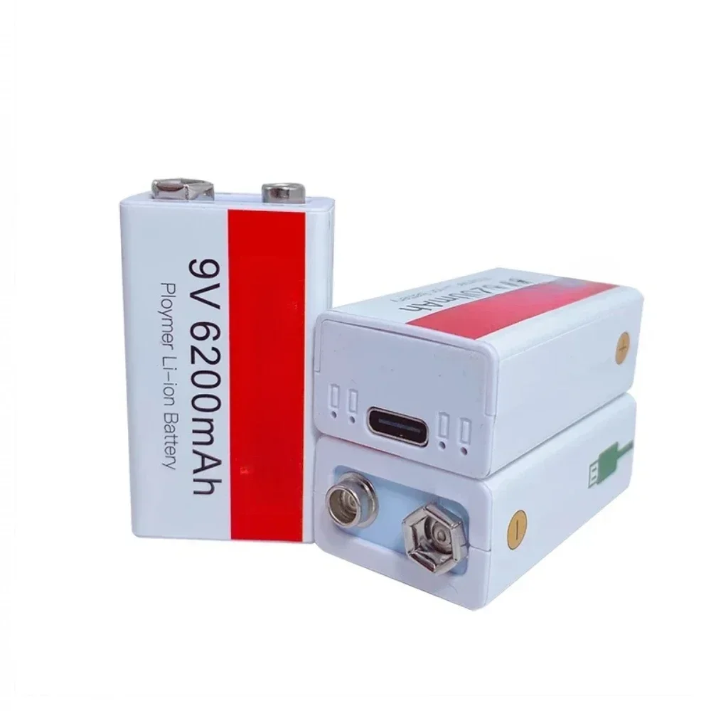 9V 2-10pcs 6200mAh For Medical Instrument Multimeter Microphone  USB Li-Ion Rechargeable Battery