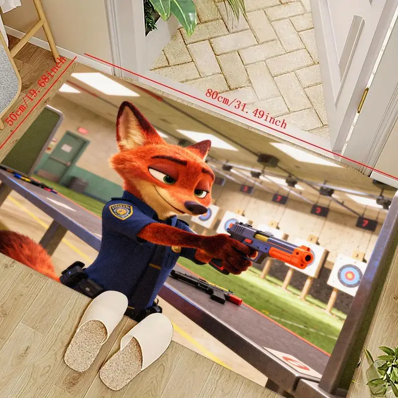

1 шт. Zootopia Nick Wilde полицейский лиса мультфильм персонаж напольный коврик, декоративный нескользящий моющийся коврик для детской комнаты спальня