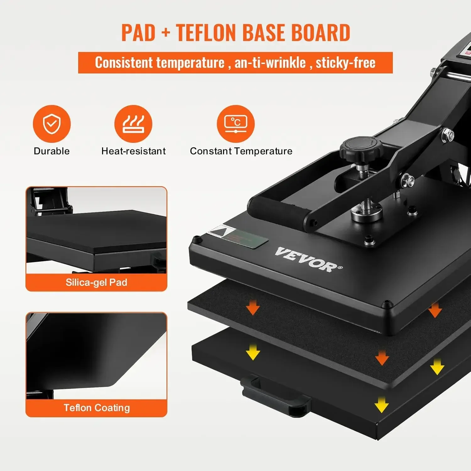 15x15 Power Heat Press Machine, Fast Heating, High Pressure Heat Press Machine, Digital Industrial Sublimation Printer