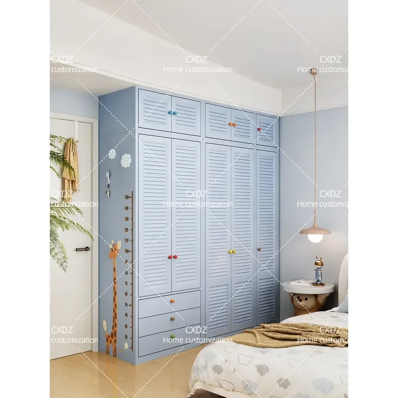 Steel Wardrobe Metal Storage Cabinet Formaldehyde Free Large Capacity Locker Combination Cabinet for Household Bedroom