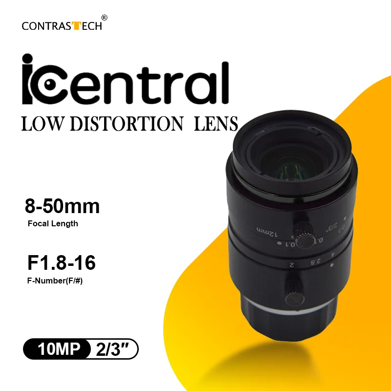

CONTRASTECH 10MP Icentral Lenses 2/3 "35mm F2.0-16 WD 200-Infinity C Mount FA Lens Low Distortion для промышленных камер видеонарей