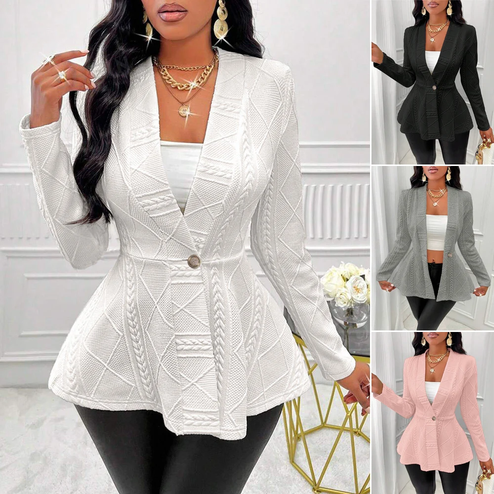TRAF Chic Solid Button Knitted Cardigan Women Deep V Neck Long Sleeve White Top Retro Casual Elegant Lady Jackets Spring Sweater