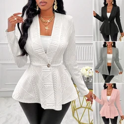 TRAF Chic Solid Button Knitted Cardigan Women Deep V Neck Long Sleeve White Top Retro Casual Elegant Lady Jackets Spring Sweater