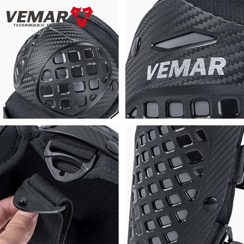 VEMAR 4 Stuks Motocross Knie Elleboogbeschermers Volwassen Motorsport Elleboog Kneepad Moto Sport DH MTB Fietsen Kniebeschermers