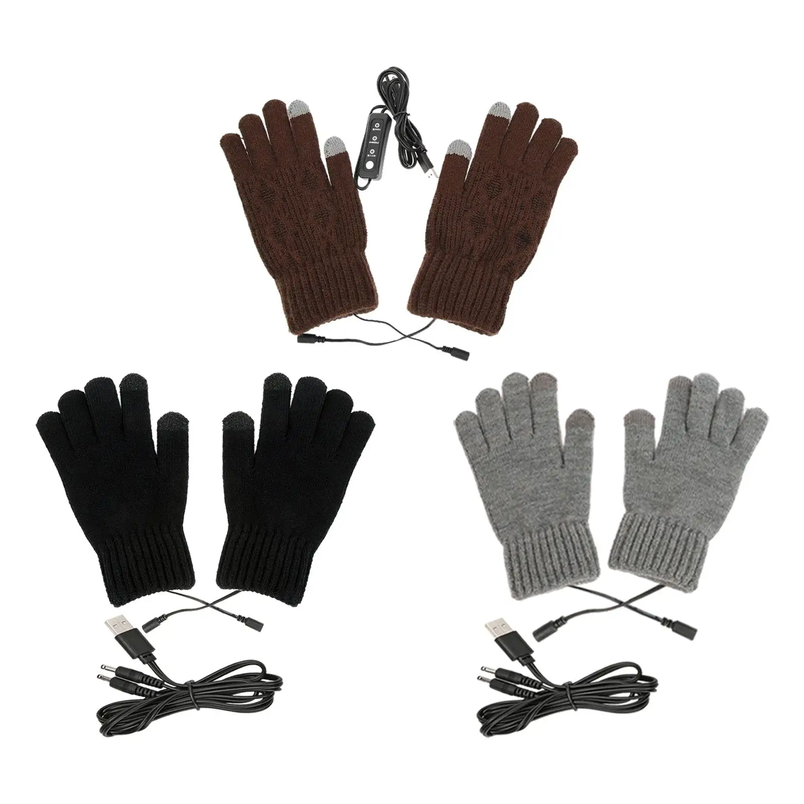 USB Heated Gloves for Men And Women, Knitting Heating Hands Warmer Winter Gift