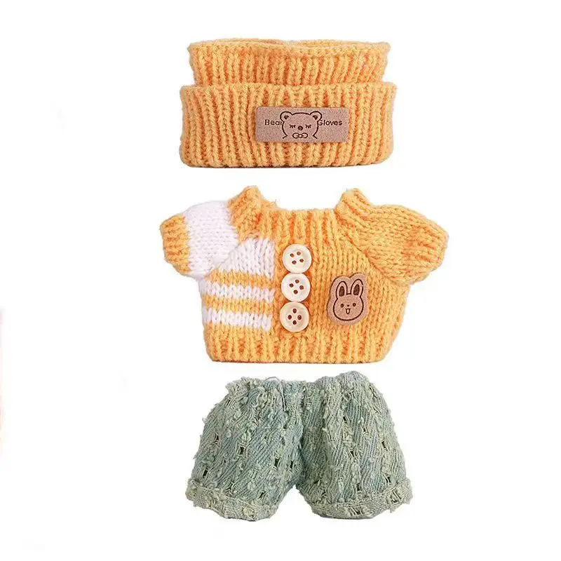 17 cm Mini Plüsch Puppe Kleidung Outfit Zubehör Keine Puppe für Korea Kpop Exo Labubu Overalls Kleidung Geschenk