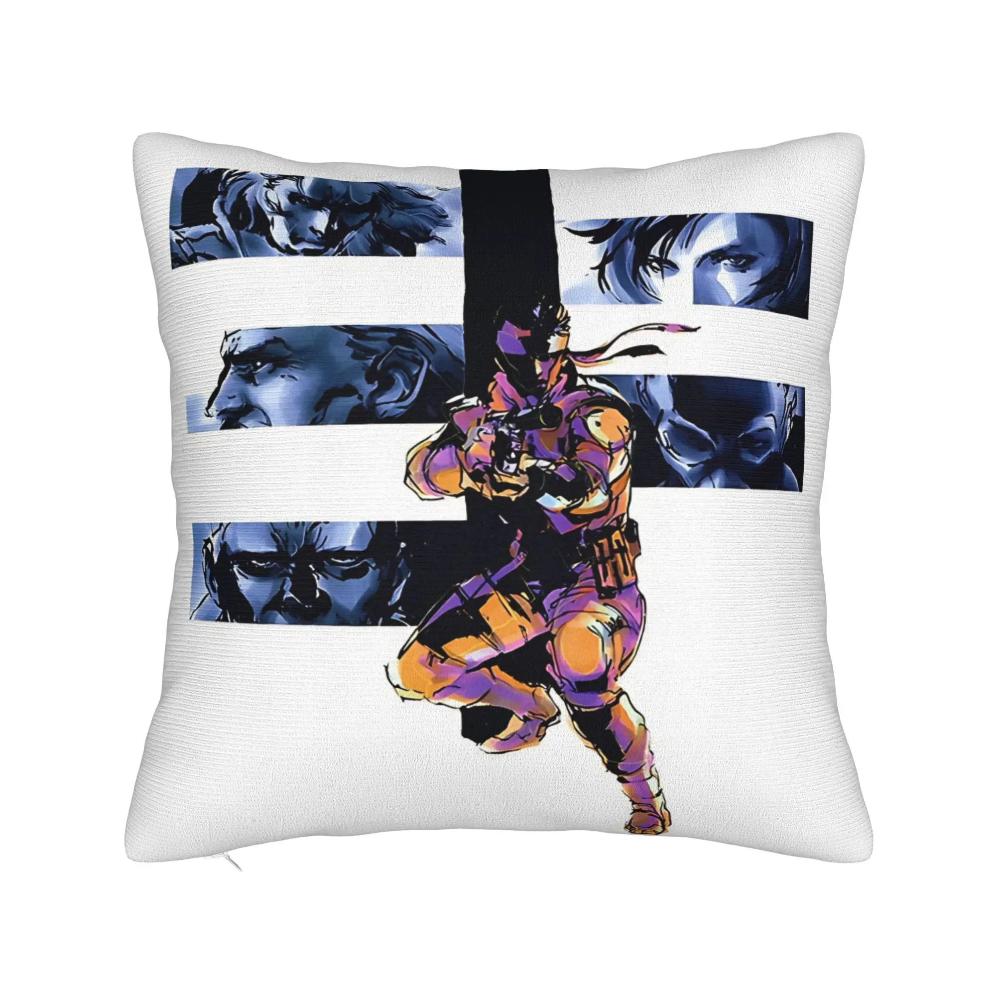 Metal Gear Solid Character Eyes Pillow Case  Custom Pillow Cover Kawaii Cushion Cover For Living Room Sofa