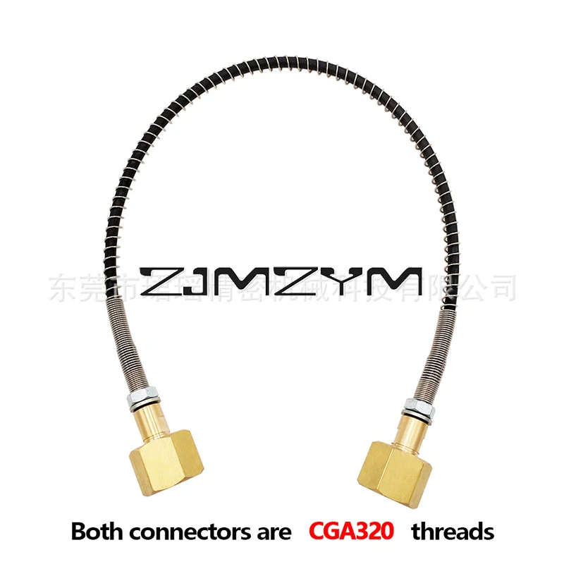 

New Carbon Dioxide Cylinder Aeration Gas Pipe 50cm Full Spring High Pressure Hose for Air Tank Bottle Cylinder HPA Accessories