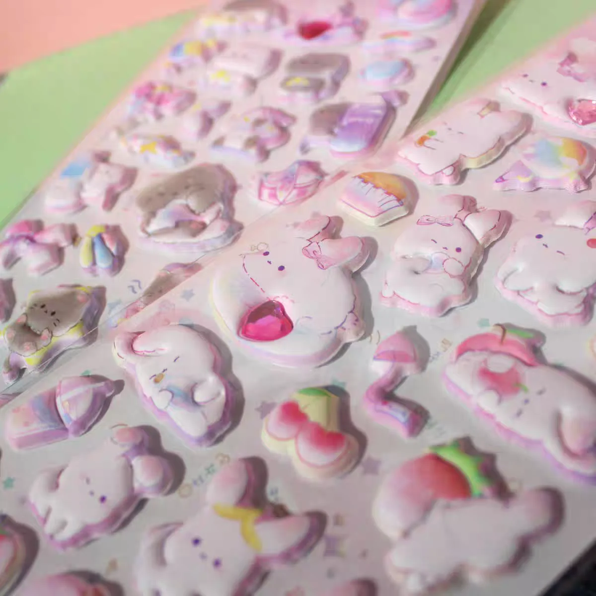 4 قطعة الحيوانات الكرتون حلم الدب الأرنب ثلاثية الأبعاد منتفخ ملصق سكرابوكينغ Diy بها بنفسك مجلة القرطاسية ملصق لطيف ديكور اللوازم المدرسية