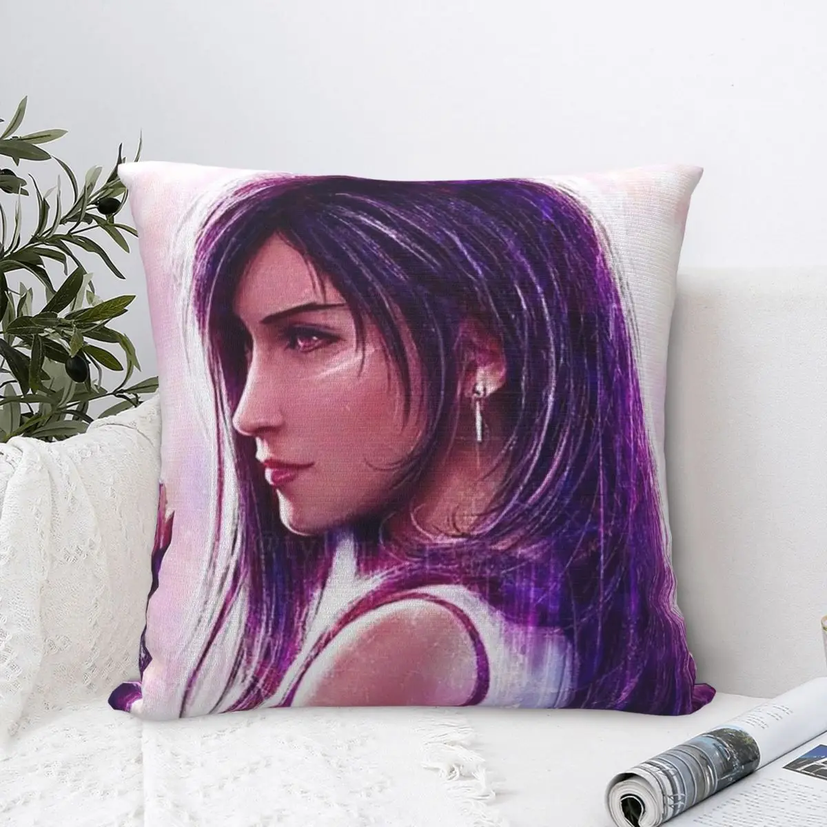 

Tifa Lockhart-Final Fantasy 7 Ff7Remake Ffvii Final Pillowcase Cushion Comfort Throw Pillow Cushions Used for Home Living Room