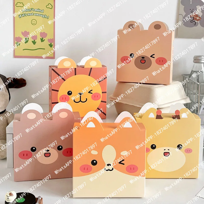 50-個漫画動物キャンディボックス紙小さなギフト折りたたみ甘いビスケットチョコレートラビットキッズ子供パーティー好意ボックス