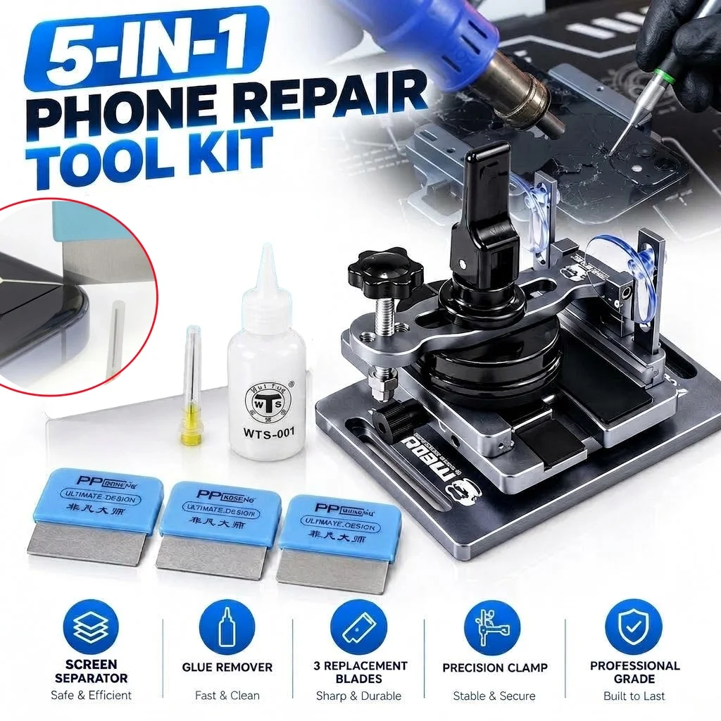 MECHANIC 5-IN-1 Screen Removal Fixture Set 360° Rotating Universal LCD Back Cover Separator Clamp for Mobile Repair Disassembly