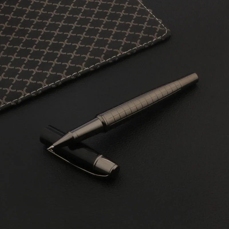 

High Quality Brand metal Rollerball Pen Gun gray lattice Stationery Office School Supplies Writing Gift
