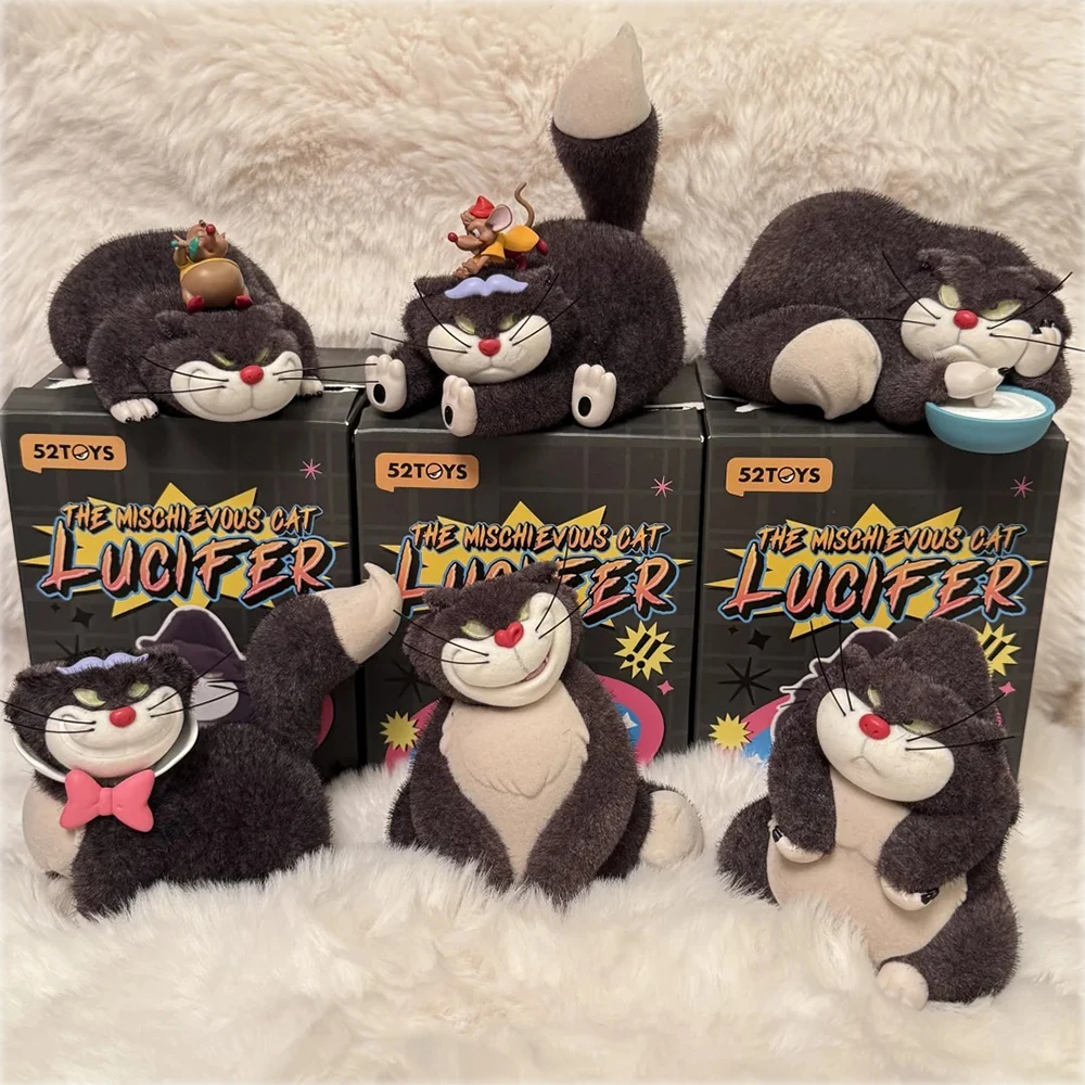 52toys Blindbox der Mischievous Cat Lucifer-Serie – handgefertigte Spielzeugpuppen, trendige Spielornamente, Geschenke für Sammler