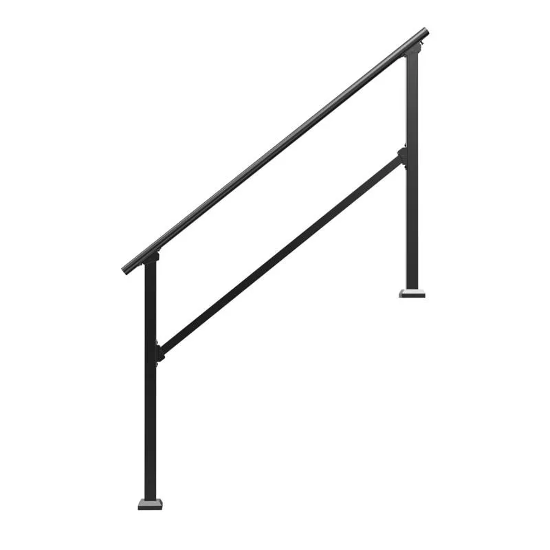 4-5 Handrails for Outdoor for Seniors Porch Deck Black Square Tube Steel