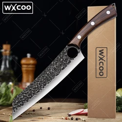 WXCOO Professional Kitchen Knives Stainless Steel Chopping & Slicing Dual Purpose Chef's Knife Hand Forged Hammer Cutting Knife
