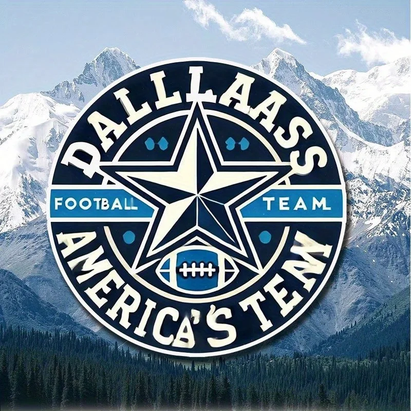 

4 шт. круглые водонепроницаемые виниловые наклейки Dallas Football Team, устойчивые к ультрафиолетовому излучению прочные наклейки с логотипом команды и аксессуарами в виде звезды