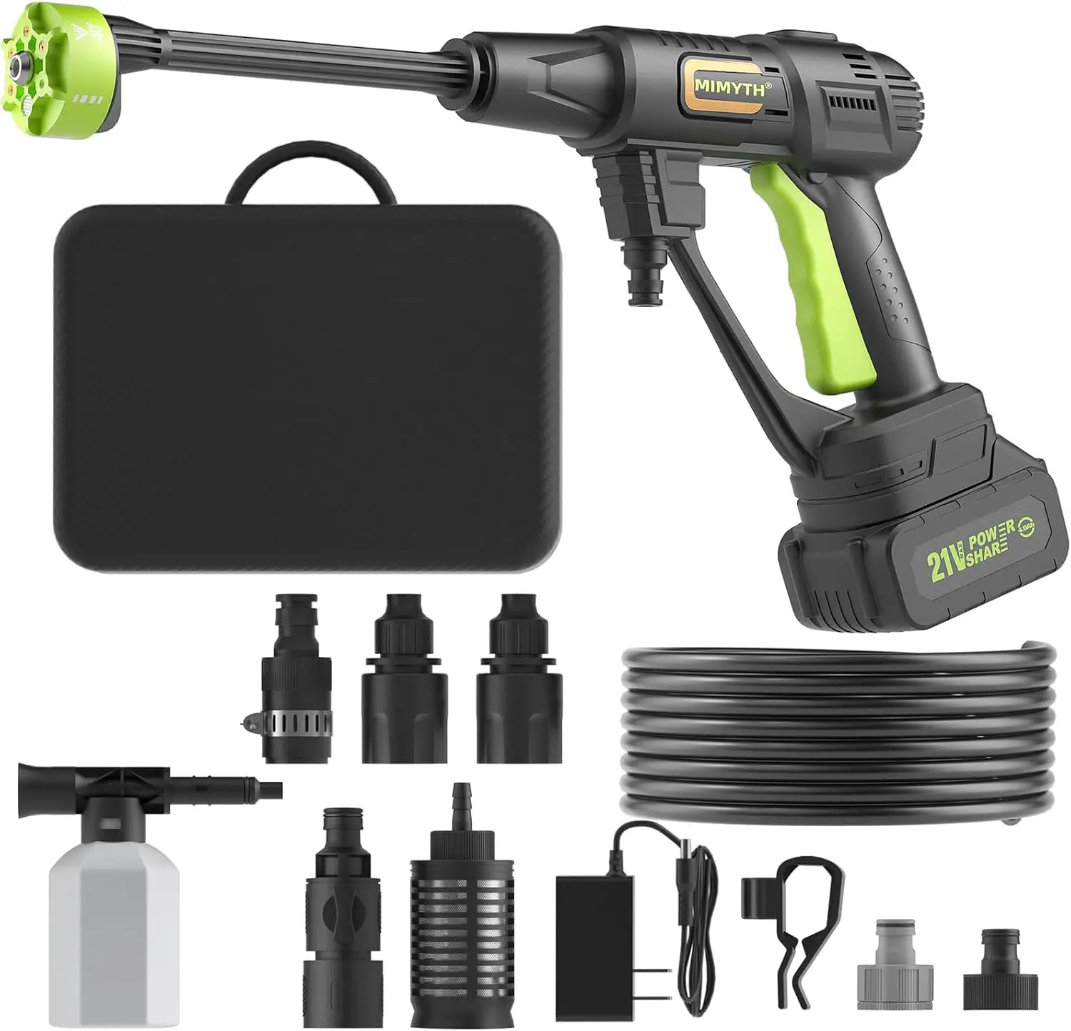 

Cordless Pressure Washer Battery Powered; 990PSI Cordless Power Washer with 6-in-1 Nozzle, 23FT High-Elastic Hose