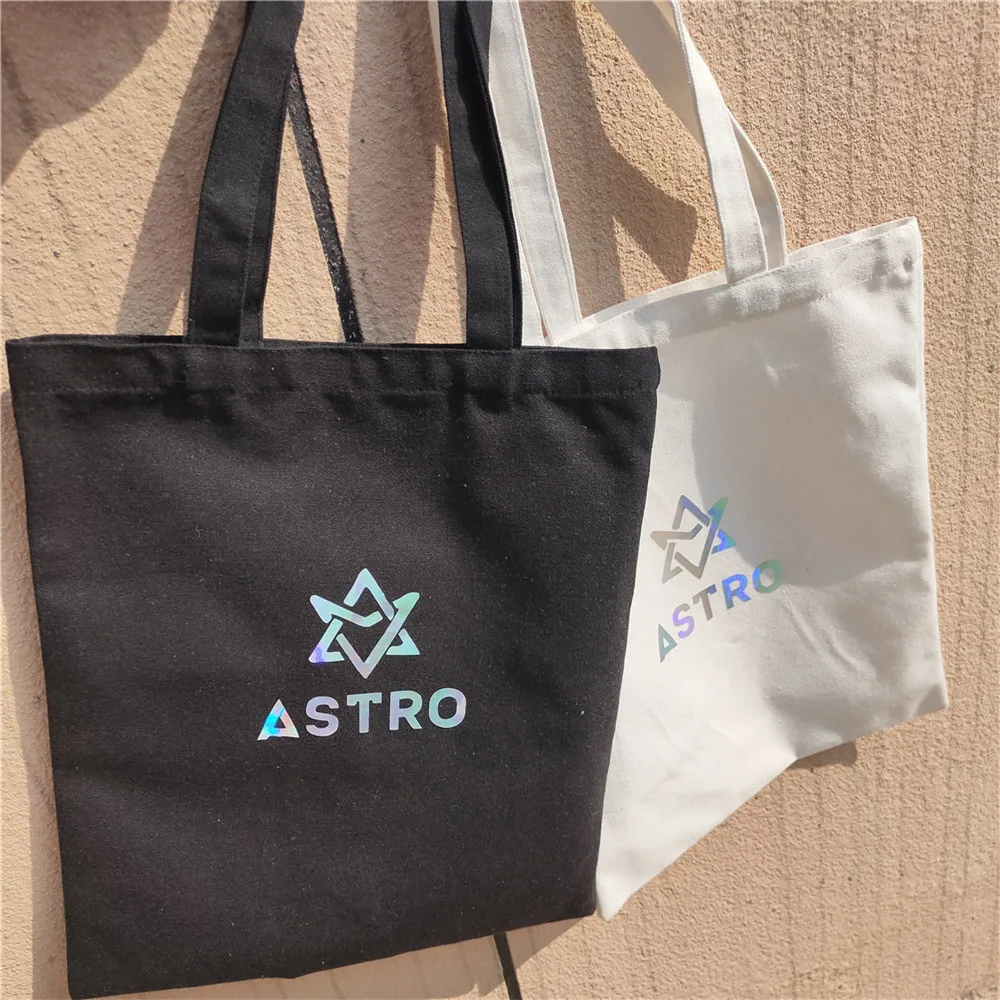 KPOP ASTRO Laser Printing Canvas Shoulderbag Eunwoo Jinjin Fashion Travel Camping Shopping Bags Boys Girls Fans Birthday Gifts