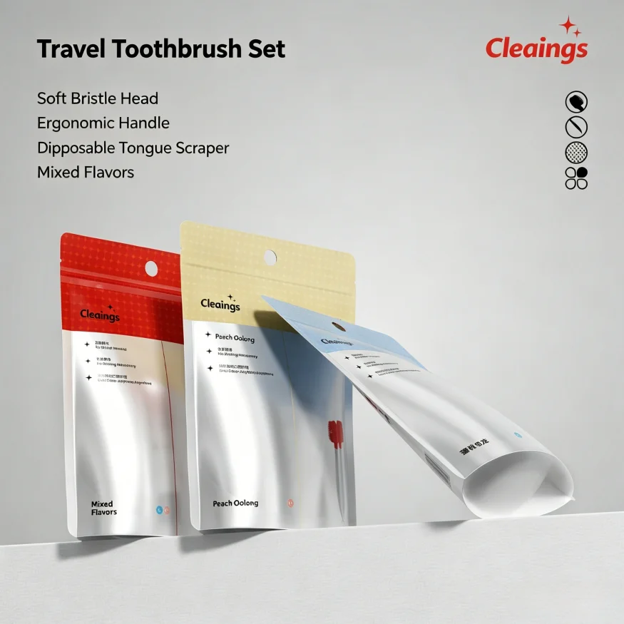 Portable Travel Toothbrush 12pcs, Water Saving Type with Oral Cleaning Liquid for Daily Outdoor Trips