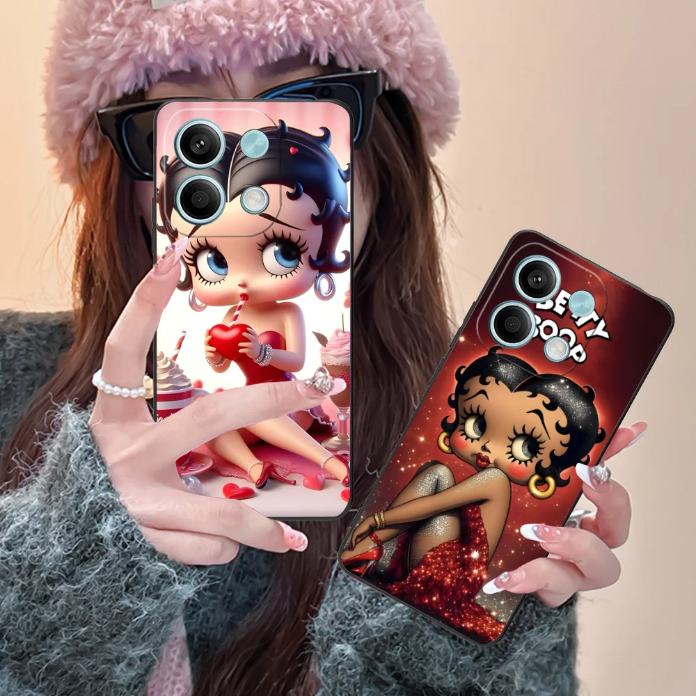 Mobile B-Bettys Phone Case for Xiaomi Redmi Note 13 12 11 10 9 8 7 6 S A Pro Lite Plus 5G Black Smartphone Cellphones Cover