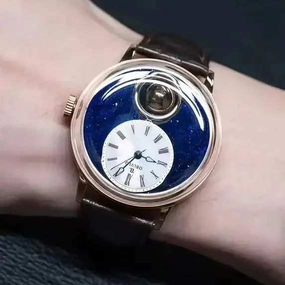 OBLVLO Men Automatic Watch 42MM Mechanical Wristwatch Luminous Waterproof Bubble Sapphire Mirror Rotatable 24 Hours Ball