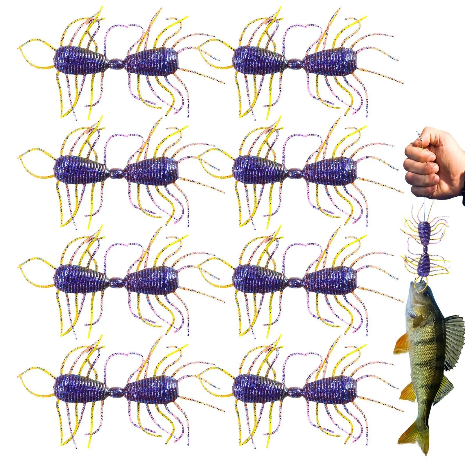 

Fishing Lures Soft Bass Lures Freshwater 8 Pieces Silicone Realistic Swimbaits For Walleye Trout Pike Perch Freshwater Saltwater