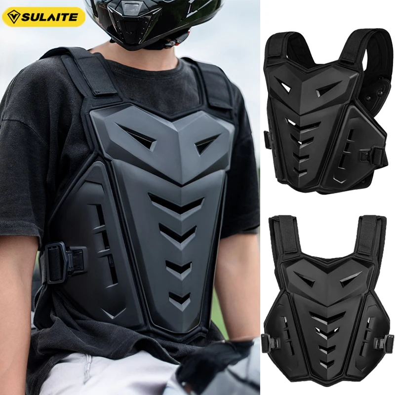 

Sulaite Black Motocross Body Armor Motorcycle Jacket Motocross Moto Vest Back Chest Protector Off-Road Dirt Bike Protective Gear