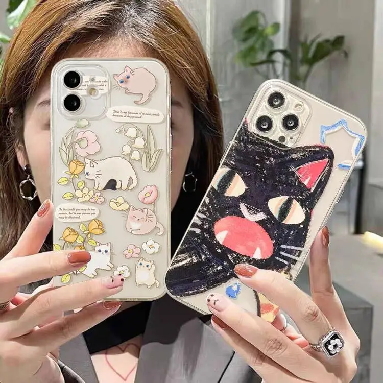 Cute Cat Case For Infinix Note 12G96 30 30i 30VIP PRO 10 11 12 Pro TECNO POVA 2 3 4 5 6 LIE CAMON 20 19 NEO PRO Cover Clear