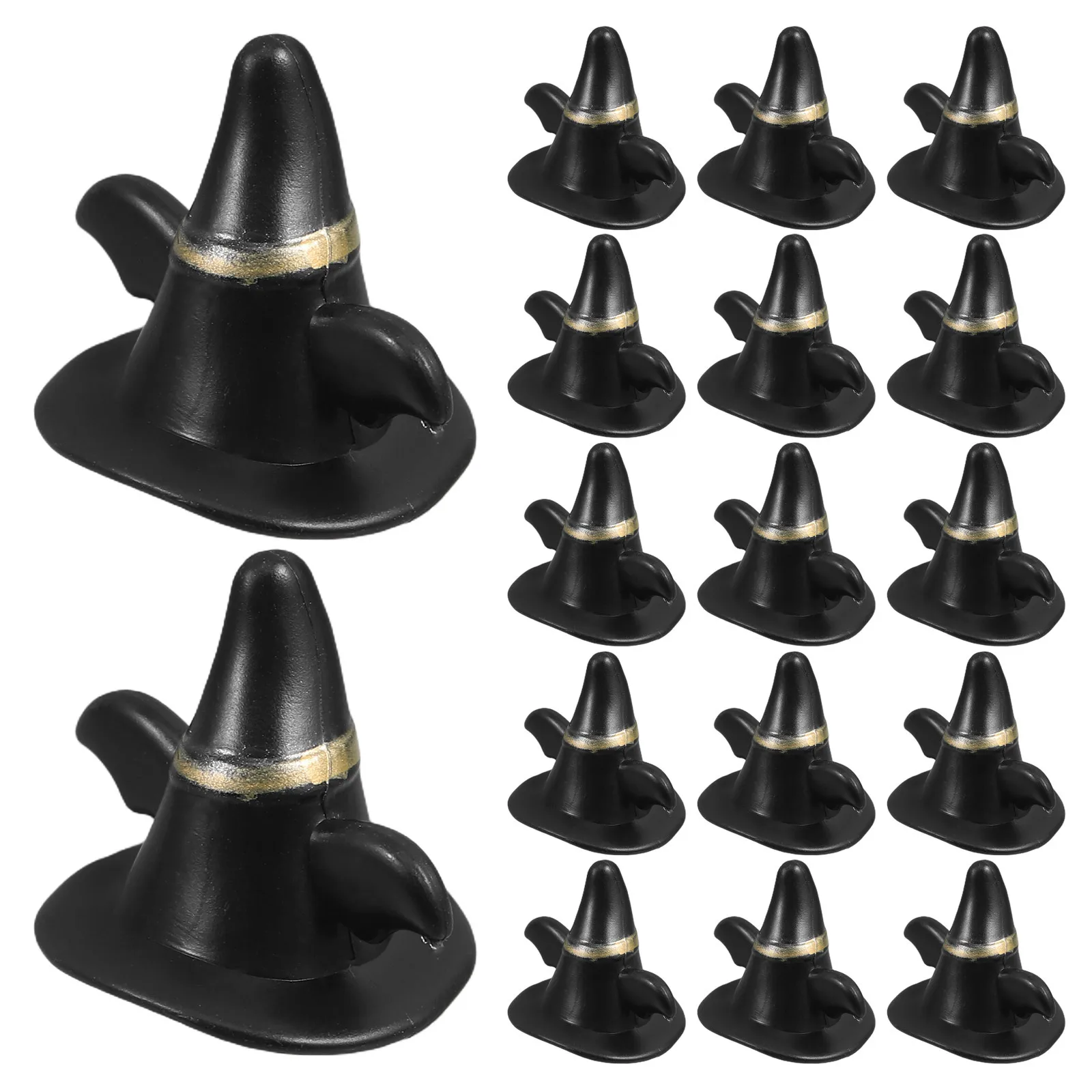 24 個ミニチュア黒帽子コンパクトデザインマイクロ風景ハロウィンクリスマスパーティー小さなニット帽子工芸品雪だるま用