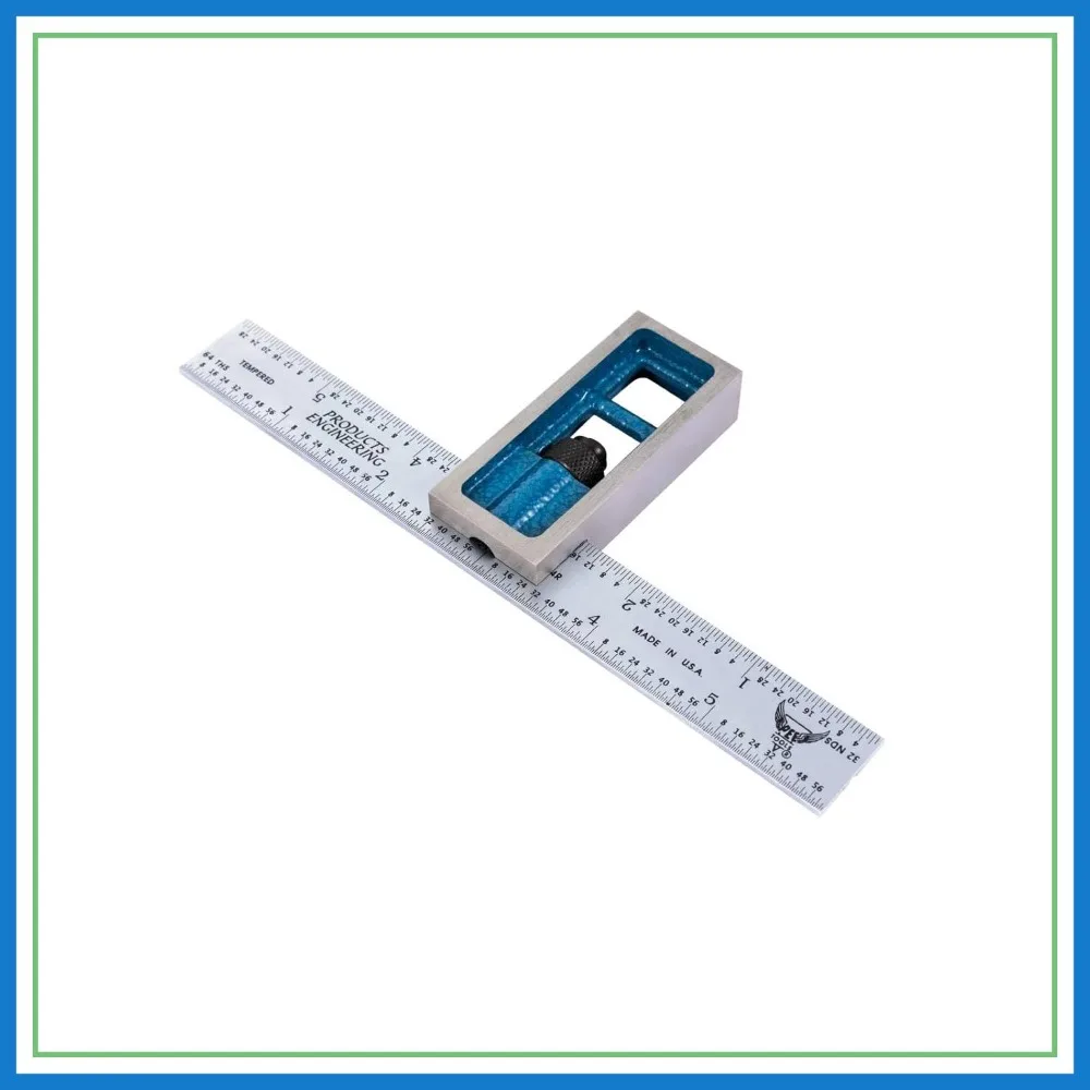 

6" Adjustable Machinist Square for Metalworking, Carpentry, Woodworking - 4R Hardened Steel Blade, Satin Chrome Finish