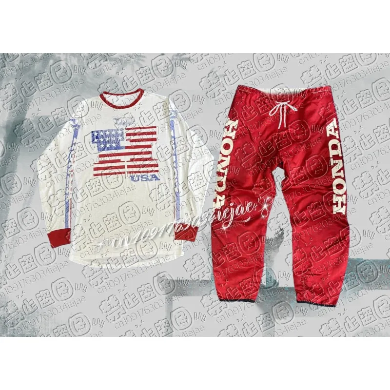 

Официальная гоночная форма Honda, мотоциклетная внедорожная уличная велосипедная форма с длинными рукавами и брюками, осенний мужской трикотаж, дышащий комплект большого размера